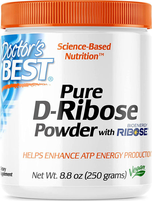 Doctor's Best D-Ribose with Bioenergy Ribose, Non-GMO, Vegan, Gluten Free, Energy Enhancement, 250g, 8.8 Ounce (Pack of 1)