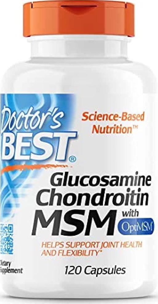 Doctor's Best Glucosamine Chondroitin MSM with OptiMSM, Joint Support, Non-GMO, Gluten Free, Soy Free, 120 Caps
