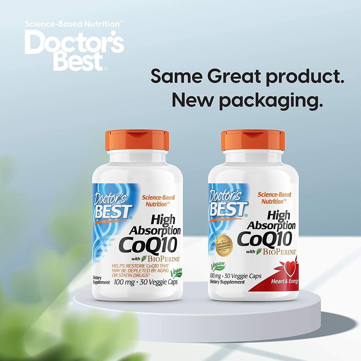 Doctor's Best High Absorption CoQ10 with BioPerine, Vegan, Gluten Free, Naturally Fermented, Heart Health and Energy Production, 100 mg 30 Veggie Caps