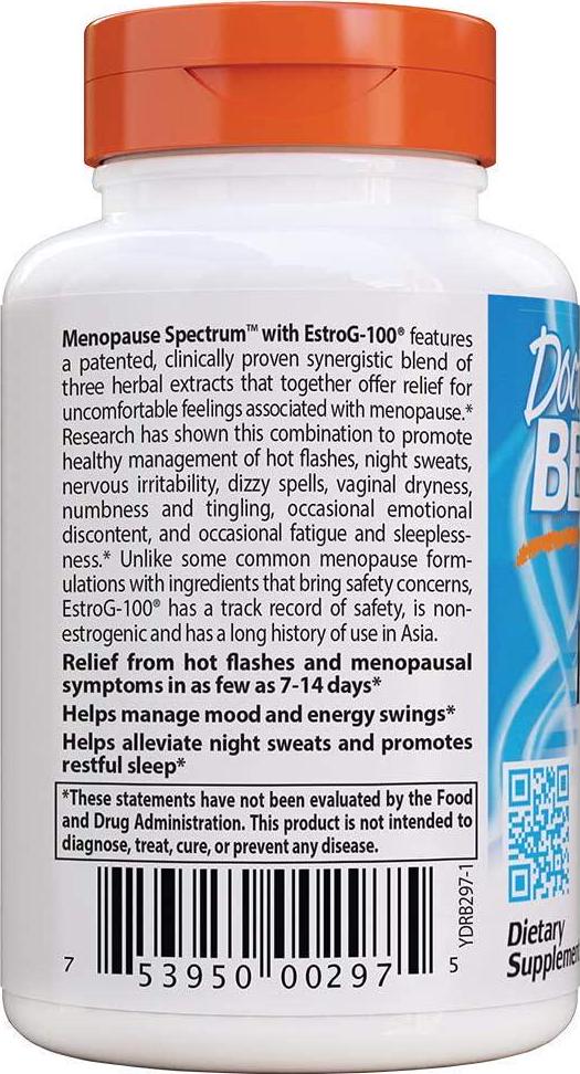 Doctor's Best Menopause Spectrum with EstroG-100, Non-GMO, Vegan, Gluten Free, Soy Free, Veggie Caps, 30 Count