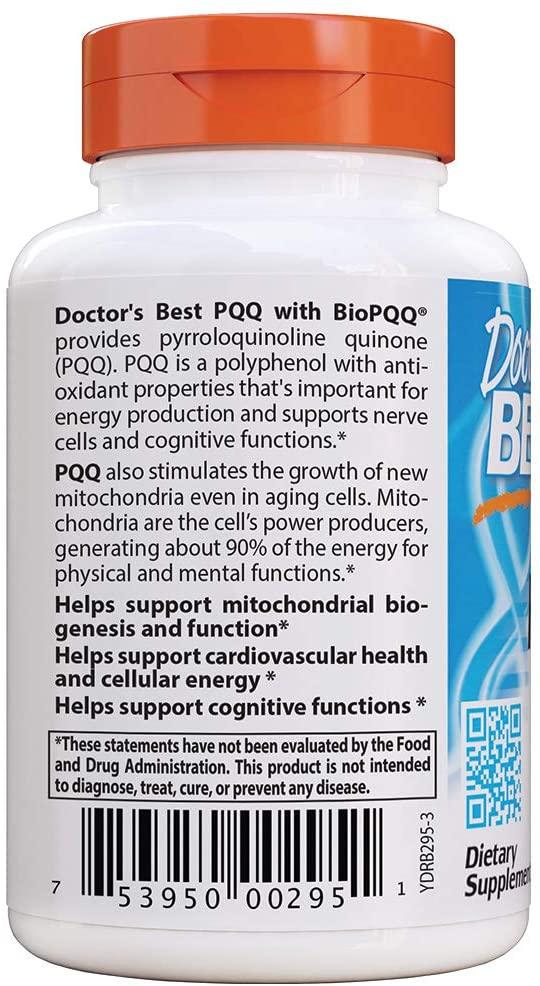 Doctor's Best PQQ with BioPQQ, Non-GMO, Vegan, Gluten and Soy Free, 20 mg, 30 Count