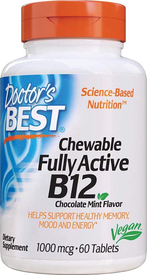 Doctor's Best Quick Melt Fully Active B12 Supplement, 1000 mcg, 60 Count