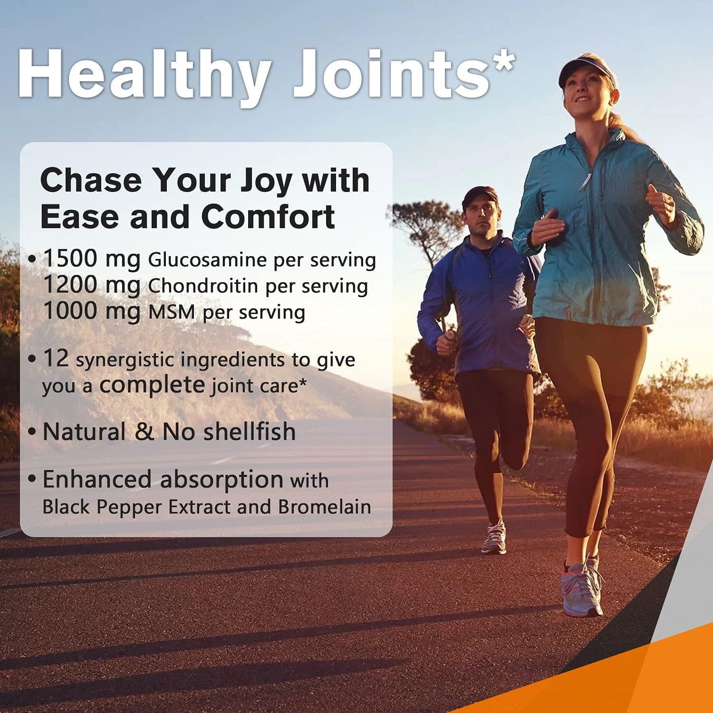 Doctor’s Recipes Complete Joint Support Glucosamine Chondroitin Turmeric MSM Quercetin for Inflammation, Pain, Discomfort, Men and Women, Black Pepper for High Absorption, No Shellfish Soy, 90 Tabs