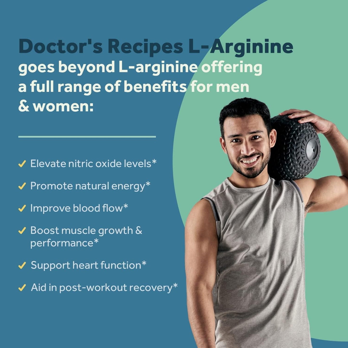 Doctor s Recipes L-Arginine for Men and Women 90 Caps, AAKG, L-Citrulline, Beet Root and Panax Ginseng, 2250 mg High Dose NO Booster for Muscle, Vascularity, Performance, Energy and Heart Health, Non-GMO