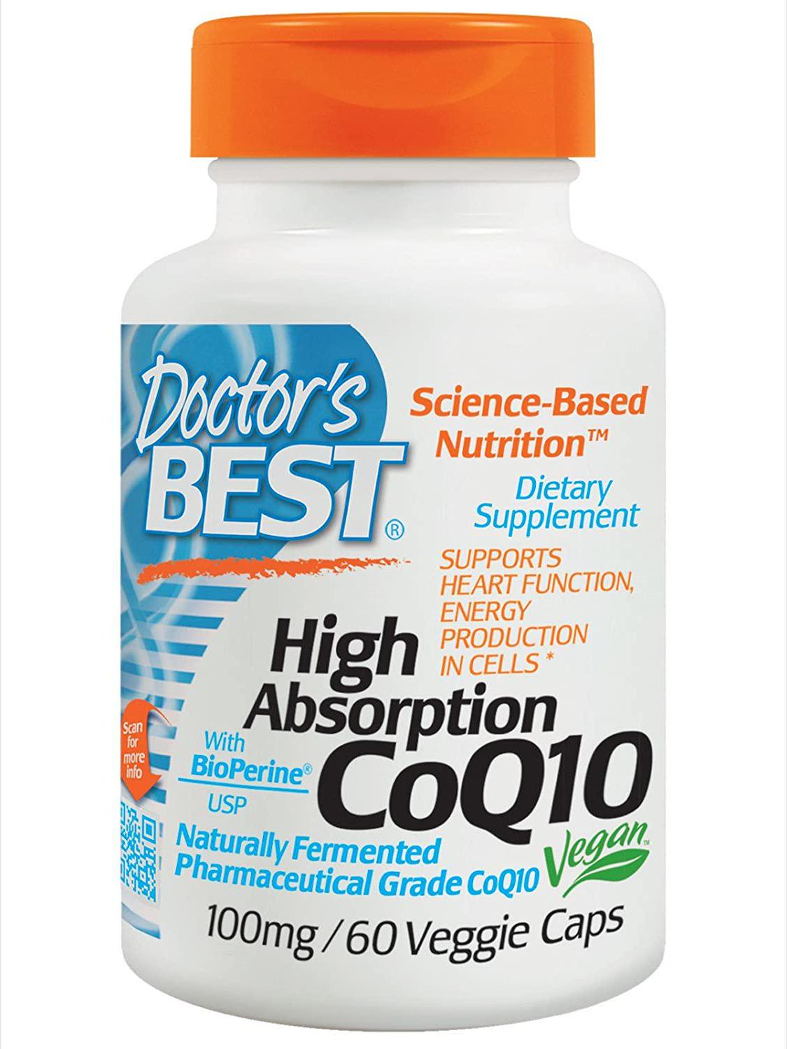 Doctors Best High Abspt Coq10 W/Bioperine, 60 CT