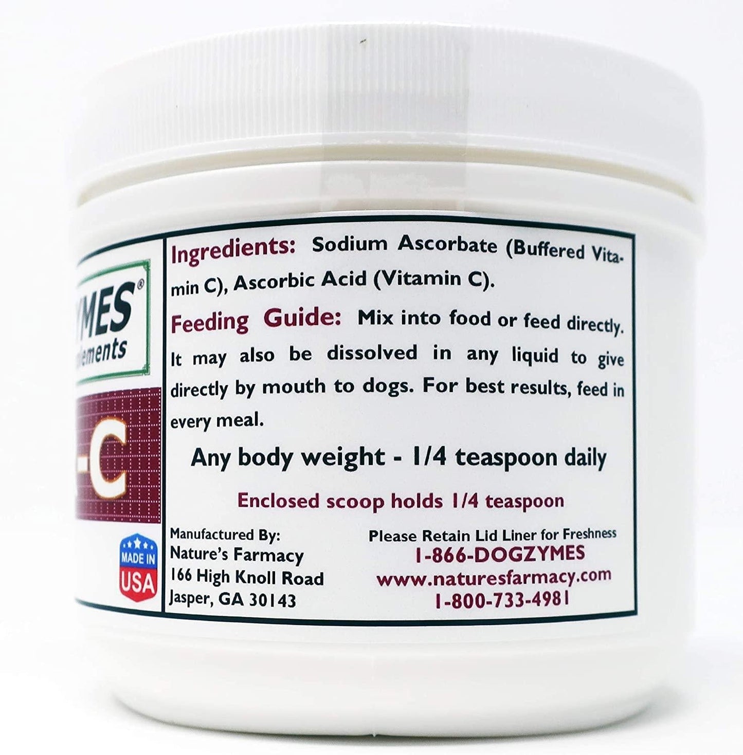 Dogzymes Super-C 1 Pound 2850mg Vitamin C per Teaspoon