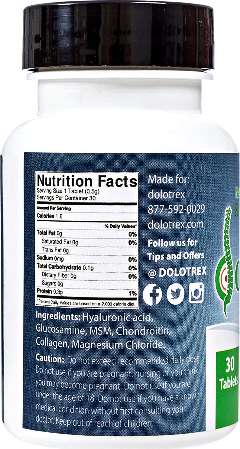 Dolotrex Fast Acting Pain and Inflammation Relief Supplement for Joint, Muscle and Back Pain All Natural Alivio al Dolor e Inflamacion de Articulaciones, Musculos, Coyunturas y Mas -30 Count