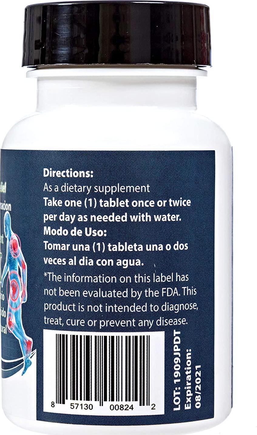 Dolotrex Fast Acting Pain and Inflammation Relief Supplement for Joint, Muscle and Back Pain All Natural Alivio al Dolor e Inflamacion de Articulaciones, Musculos, Coyunturas y Mas -30 Count