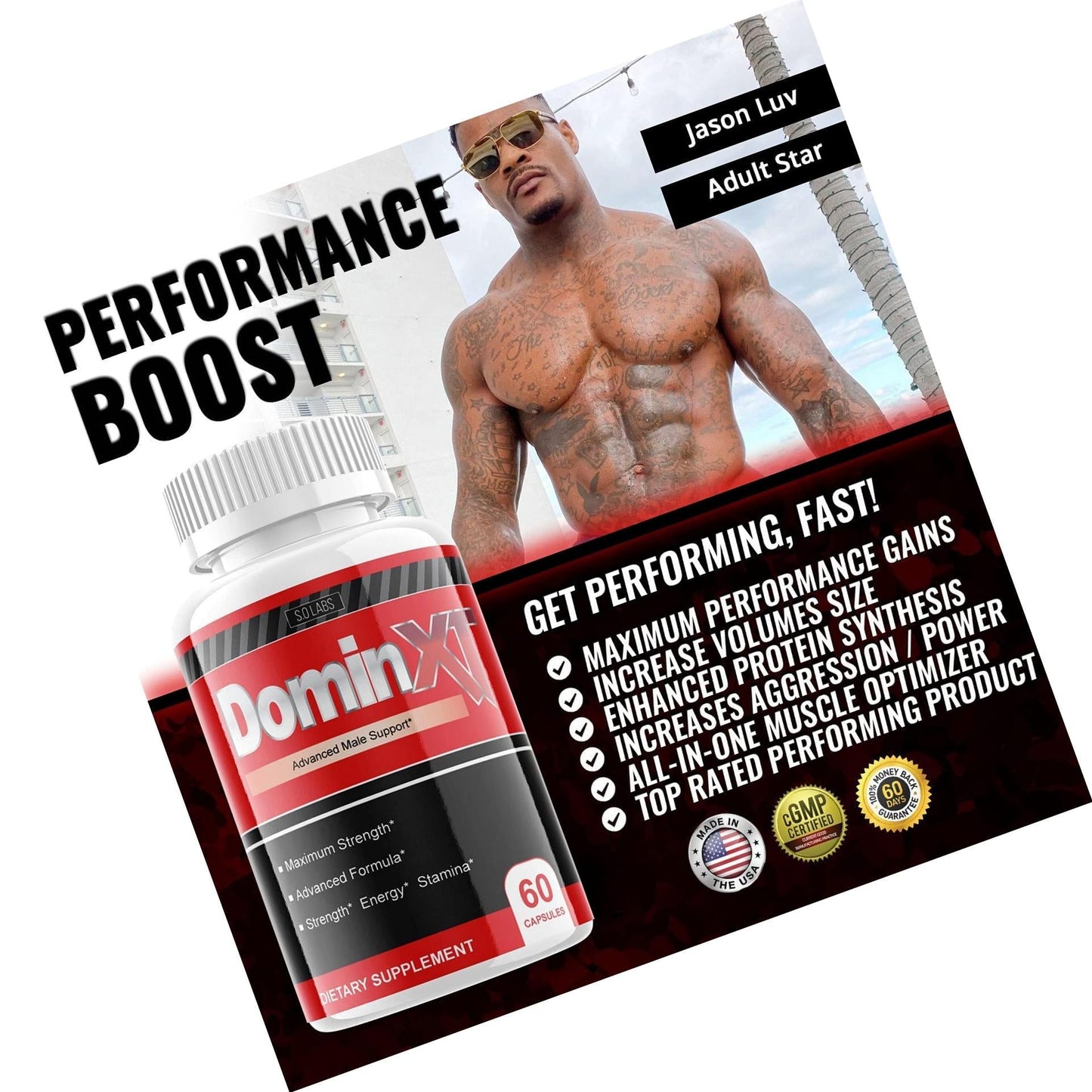Dominxt Muscle Formula Pills Advance Booster Supplement XT Builder (1 Pack)