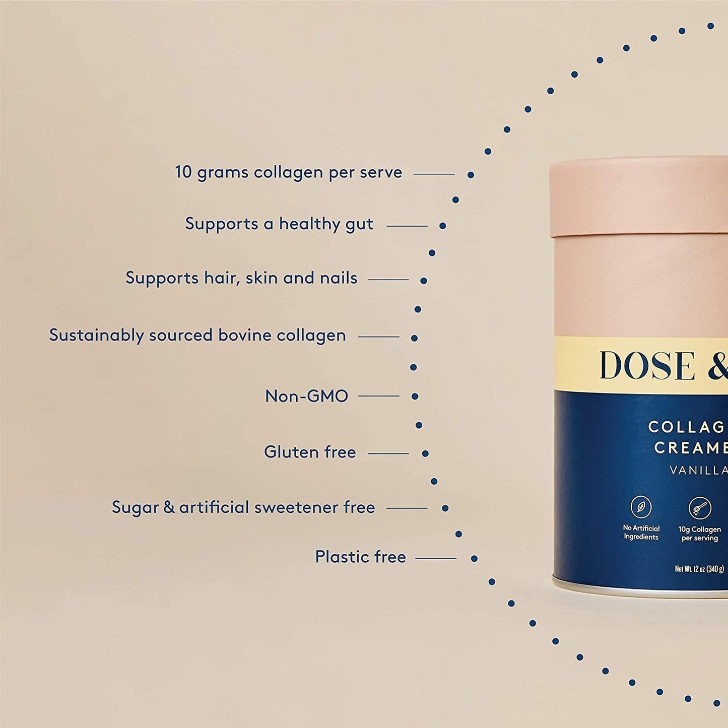 Dose and Co Collagen Creamer (Vanilla) 12oz (340g)