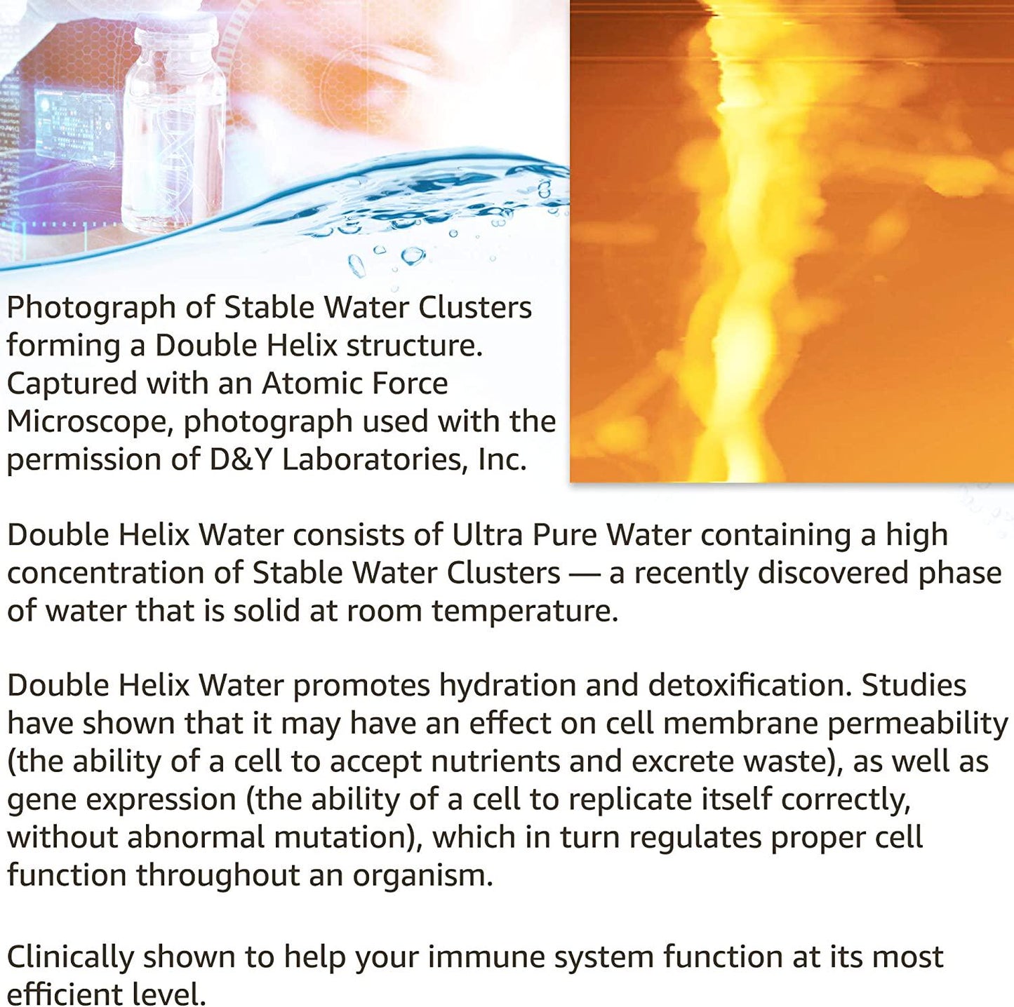 Double Helix Water (15 ml) 3 Pack - Immune Support, Anti Inflammation, Energy Supplement Water Drops Recovery Drink