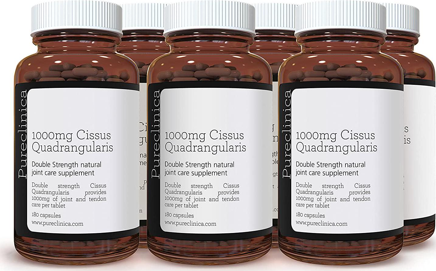 Double Strength Cissus Quadrangularis 1000mg x 1080 Veggie Capsules(6 Bottles of 180 Capsules). SKU: CISS3x6