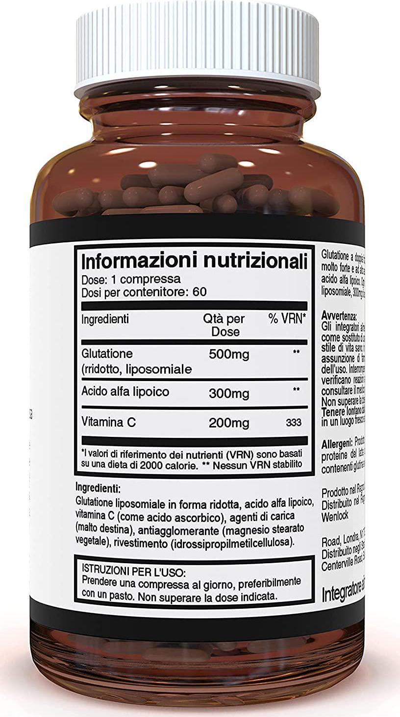Double Strength Glutathione 500mg x 60 Tablets - 6 Bottles (360 Tablets Total) - 6 to 12 Months Supply. with Vitamin C and Alpha Lipoic Acid. Powerful Anti-oxidant and Skin Whitener. SKU: GLU3x6