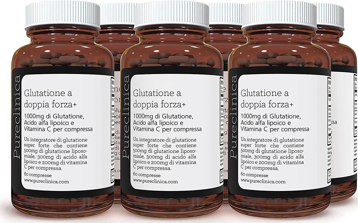 Double Strength Glutathione 500mg x 60 Tablets - 6 Bottles (360 Tablets Total) - 6 to 12 Months Supply. with Vitamin C and Alpha Lipoic Acid. Powerful Anti-oxidant and Skin Whitener. SKU: GLU3x6
