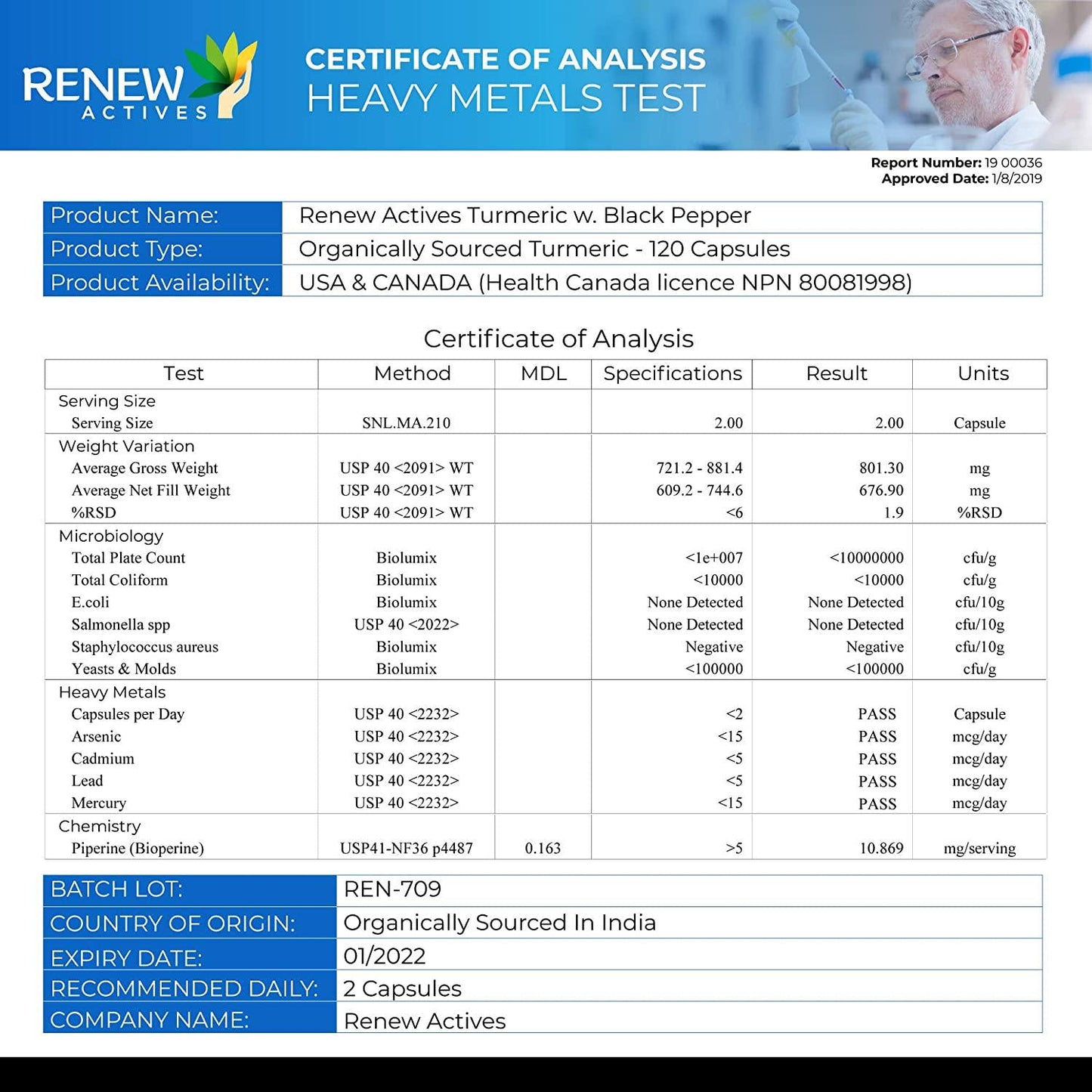 Double Strength Organic Turmeric + Black Pepper: Renew Actives 1310mg Turmeric Curcumin Supplement. Powerful Joint Support