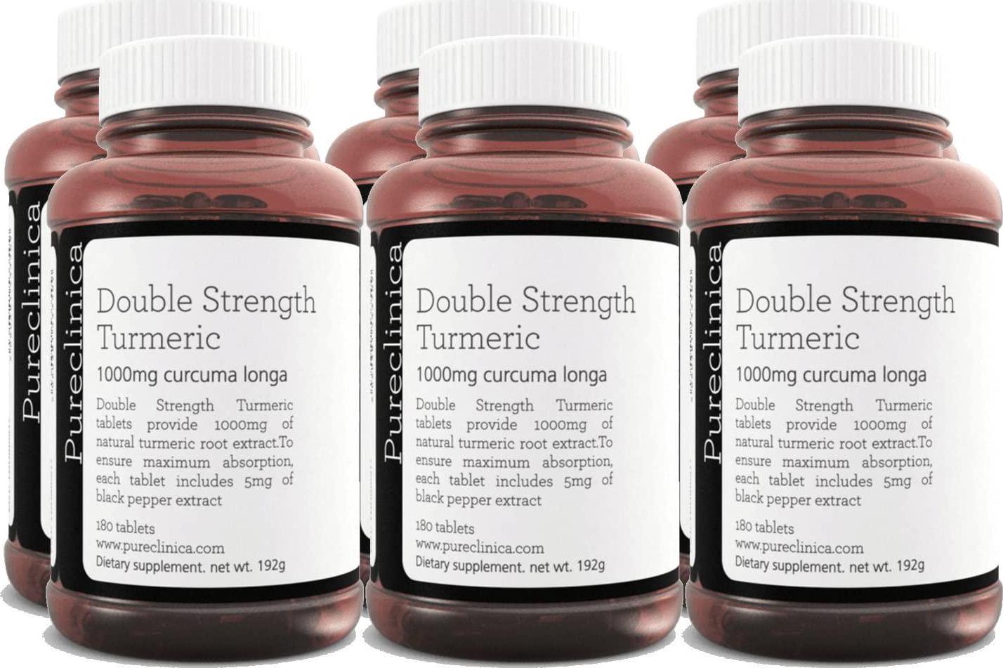 Double Strength Turmeric - Massive 1000mg x 1080 tablets - 200% more Turmeric and natural levels of the potent Curcumin per tablet-AND 5mg black pepper extract for 300% increased absorption.SKU:TURMx6