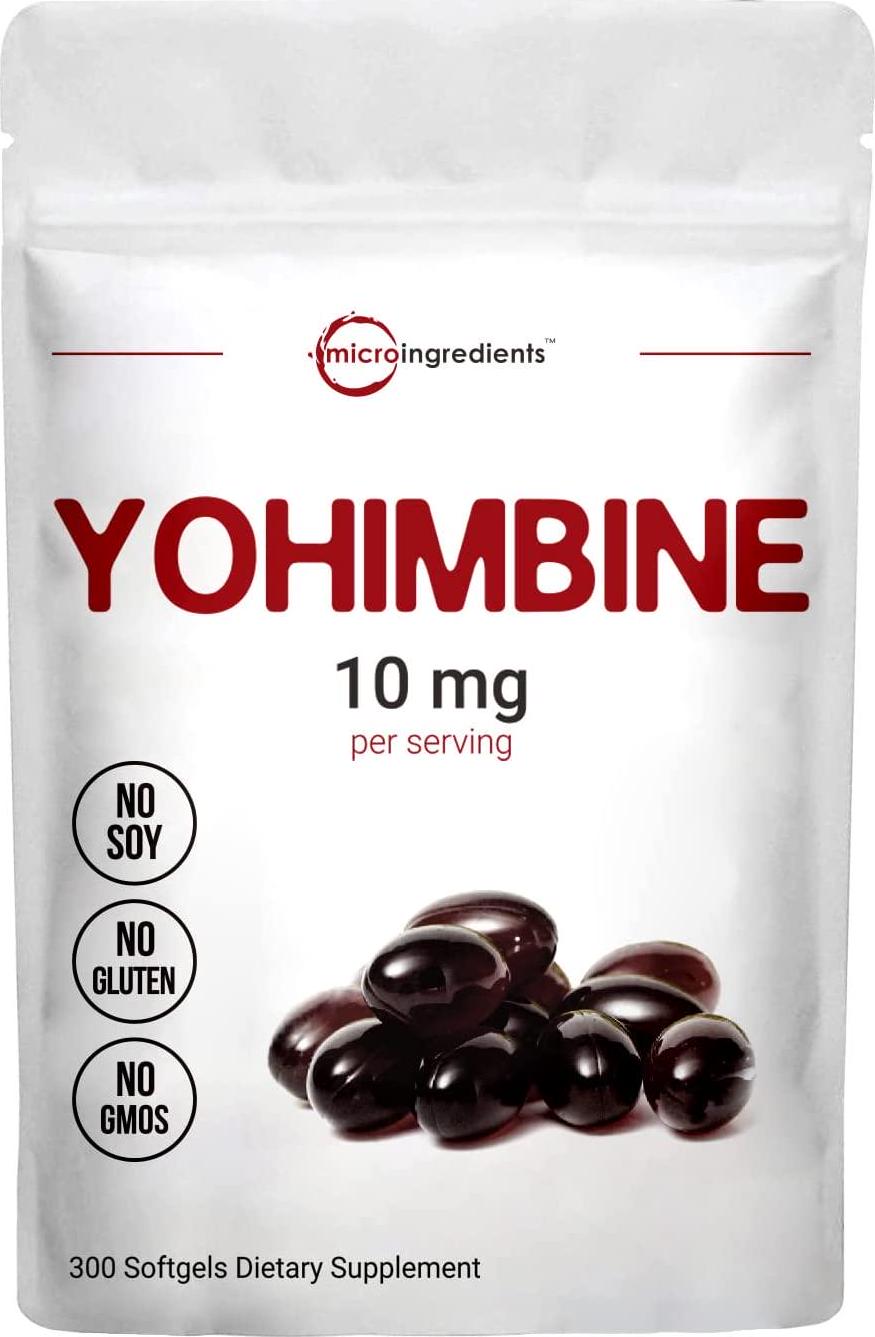 Double Strength Yohimbine Supplements for Men and Women, 10mg Per Serving, 300 Softgels, with Virgin Sunflower Seed Oil for Better Absorption, Supports Energy Production, African Raw