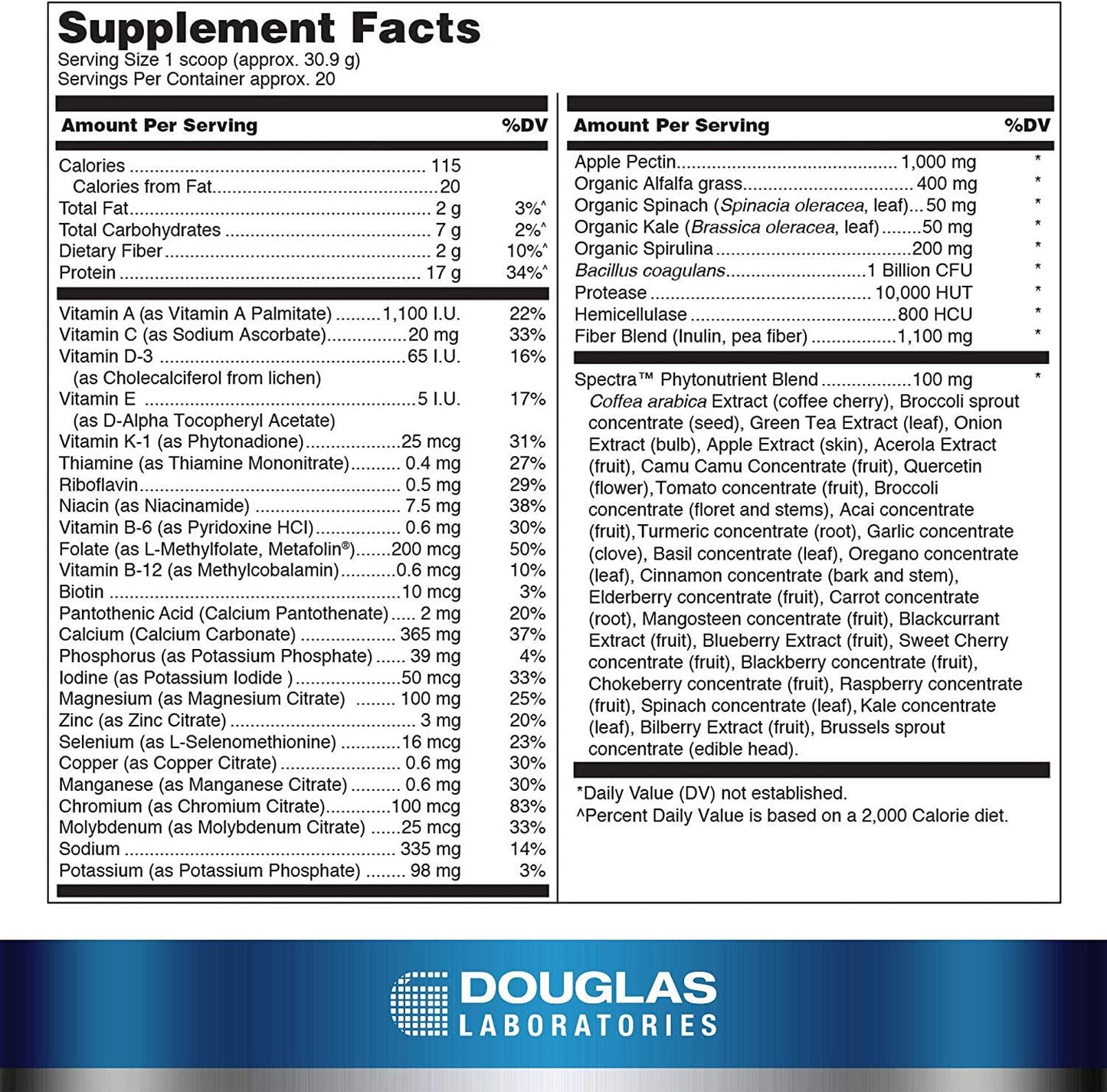 Douglas Laboratories Ultra Protein Green | Vanilla Plant-Based Protein Powder | 21.8 Ounces