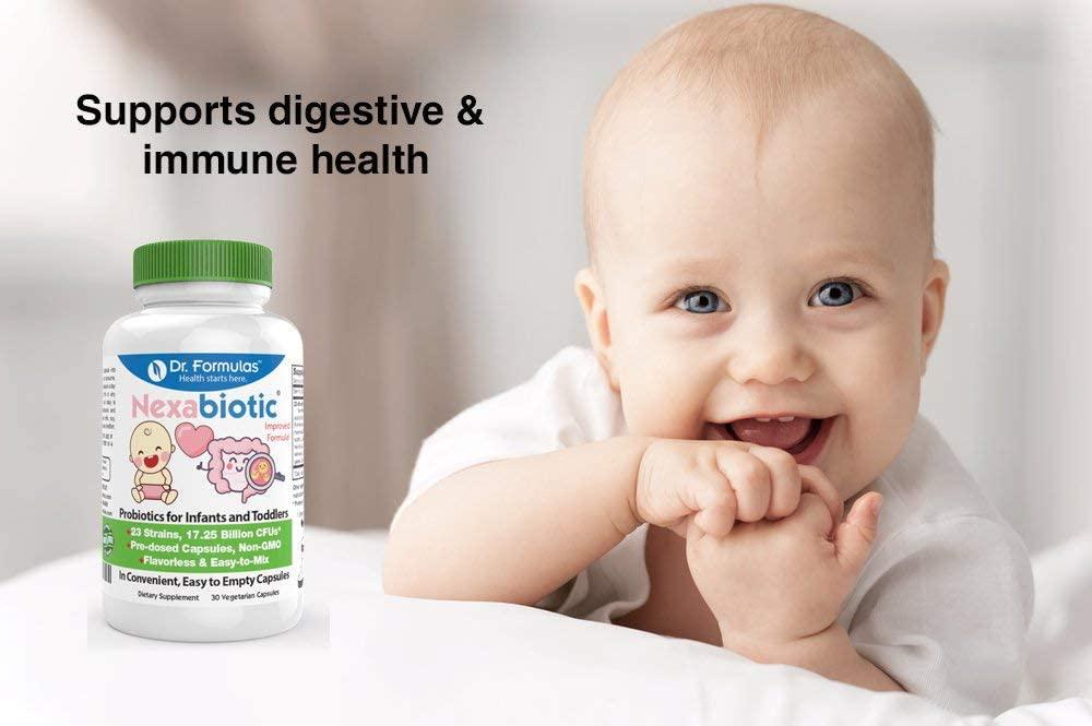 DrFormulas Nexabiotic Probiotic Powder for Babies Infants and Kids Probiotics with Saccharomyces Boulardii L. Acidophilus B. Infantis Better Than Gripe Water or Baby Drops 30 Servings