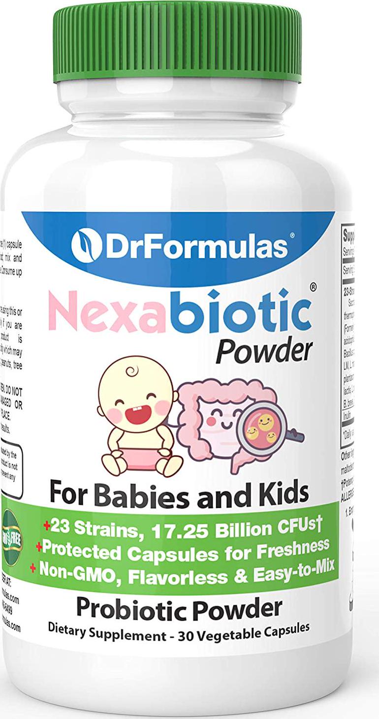 DrFormulas Nexabiotic Probiotic Powder for Babies Infants and Kids Probiotics with Saccharomyces Boulardii L. Acidophilus B. Infantis Better Than Gripe Water or Baby Drops 30 Servings