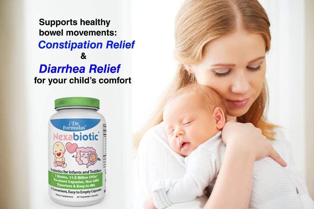 DrFormulas Nexabiotic Probiotic Powder for Babies Infants and Kids Probiotics with Saccharomyces Boulardii L. Acidophilus B. Infantis Better Than Gripe Water or Baby Drops 30 Servings
