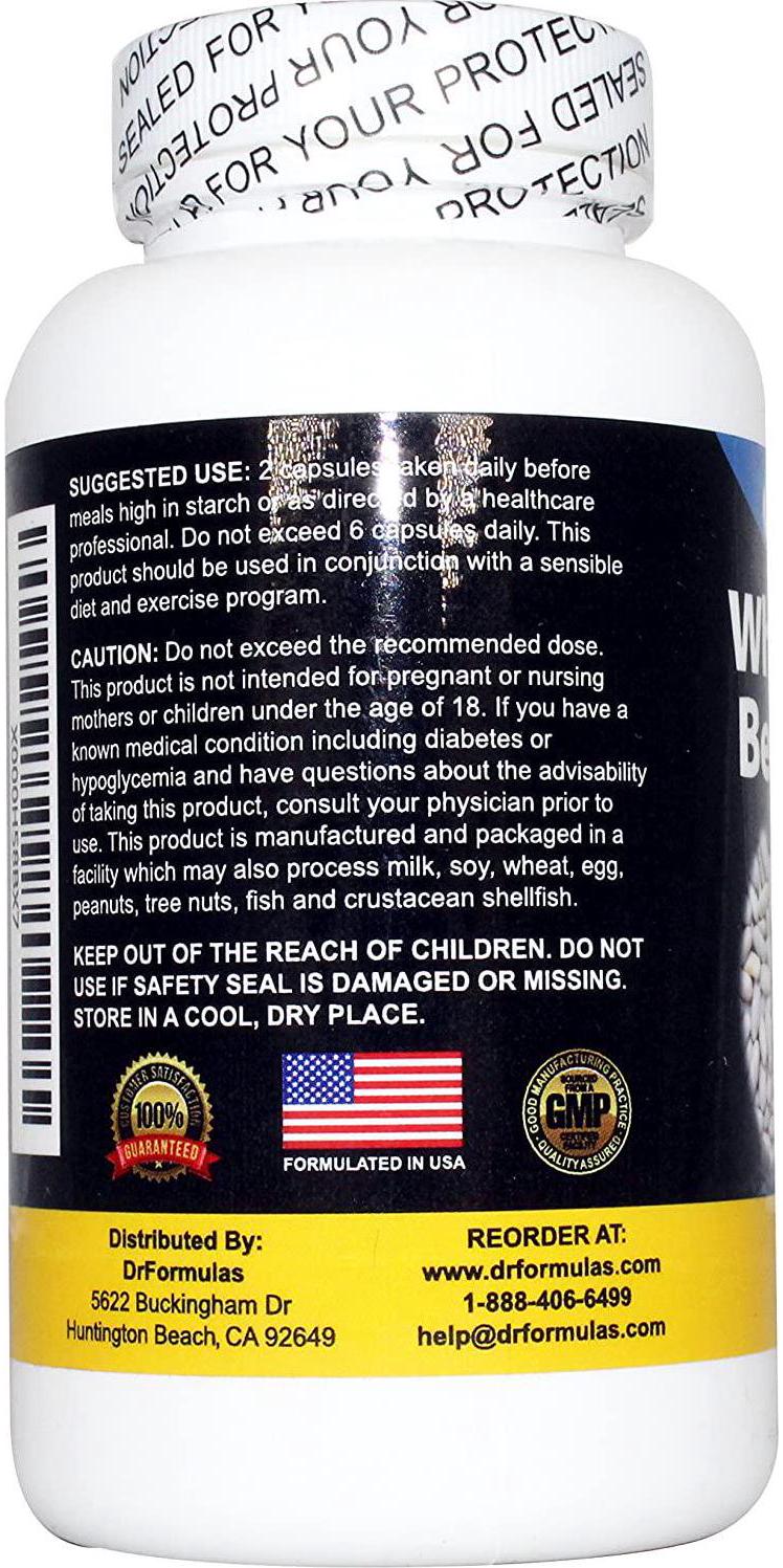DrFormulas White Kidney Bean Extract Carb Blocker and Appetite Suppressant / Control | Weight Loss Pills for Women and Men Supplements, 1000 mg 120 Capsules