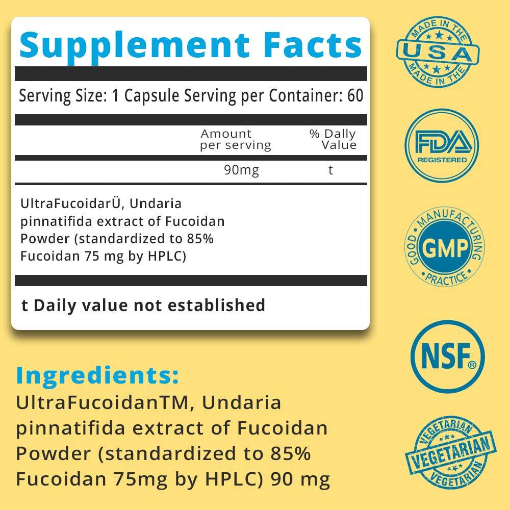 Dr's Hope Fucoidan Supplement(Brown Seaweed Extract) 85% Highest Sulfate Amount - Supports Immune System and Antioxidant Health - Vegan, No Artificial Additives, 60 Veggie Caps - Made in USA