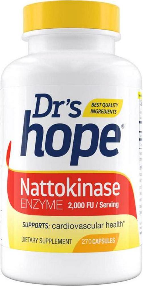 Dr&#039;s Hope Pure Nattokinase 2000 FU - Supports Circulatory and Cardiovascular Health - Non-GMO, Gluten Free, Vegan, No Artificial Additives - Made in USA - 270 Veggie Caps
