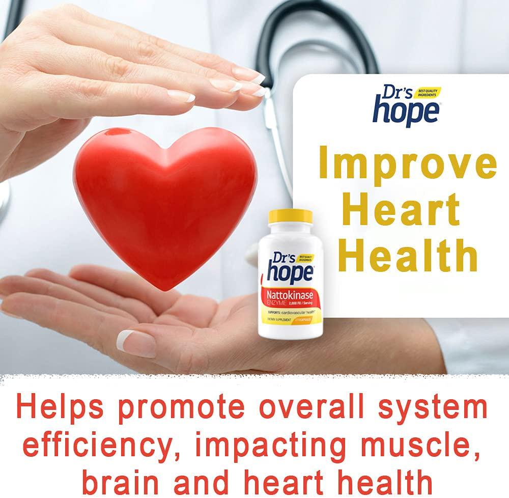 Dr&#039;s Hope Pure Nattokinase 2000 FU - Supports Circulatory and Cardiovascular Health - Non-GMO, Gluten Free, Vegan, No Artificial Additives - Made in USA - 270 Veggie Caps