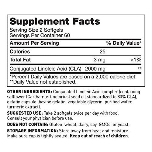 Dr Amy Myers CLA Metabolism Support - Increase Lean Muscle Mass and Support Healthy Weight Management for Women and Men - Conjugated Linoleic Acid, Safflower Oil - Dietary Supplement, 120 Softgels