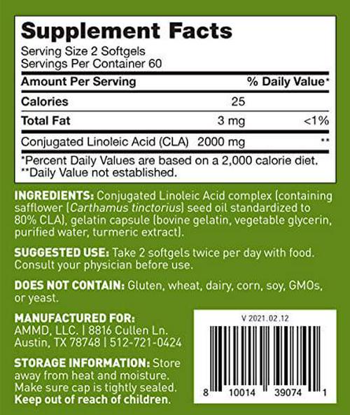 Dr Amy Myers CLA Metabolism Support - Increase Lean Muscle Mass and Support Healthy Weight Management for Women and Men - Conjugated Linoleic Acid, Safflower Oil - Dietary Supplement, 120 Softgels