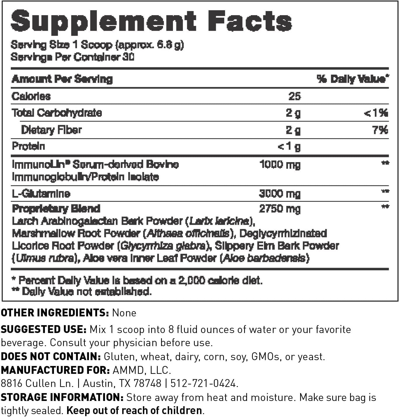 Dr. Amy Myers Leaky Gut Revive MAX Powder for Leaky Gut Repair Potent L-Glutamine Powder to Support Constipation, IBS, Diarrhea, Bloating, Gas, SIBO Plant Based Supplement for Gut Health, 1 Month