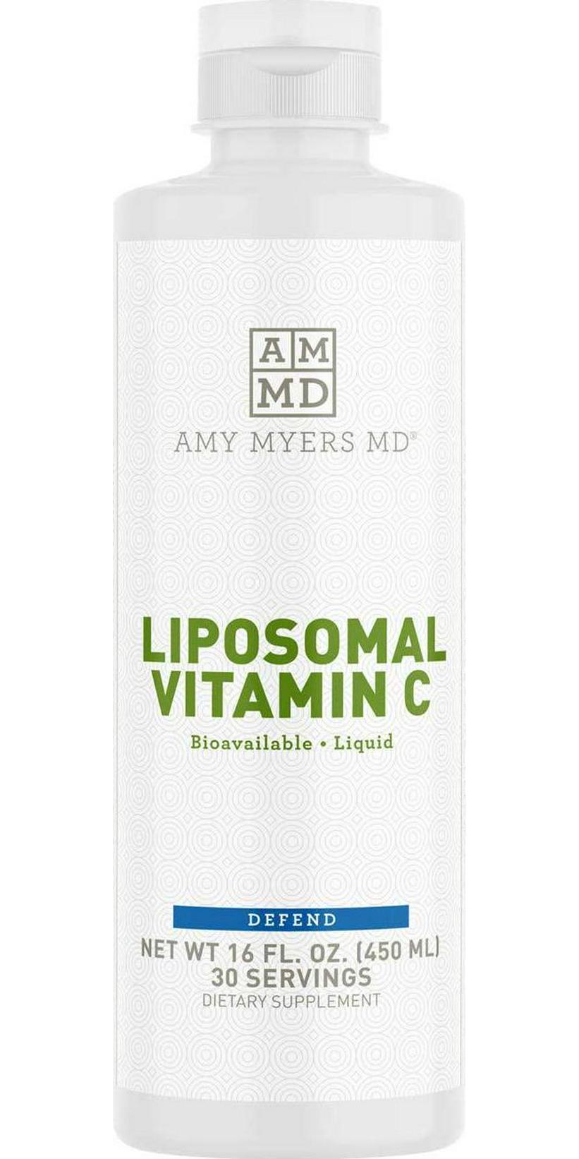 Dr Amy Myers Liposomal Vitamin C 1000mg 16oz Liquid - High Absorption VIT C, Ascorbic Acid - Antioxidant Supplement Supports Immune System and Boosts Collagen Production - Non-GMO - 30 Servings