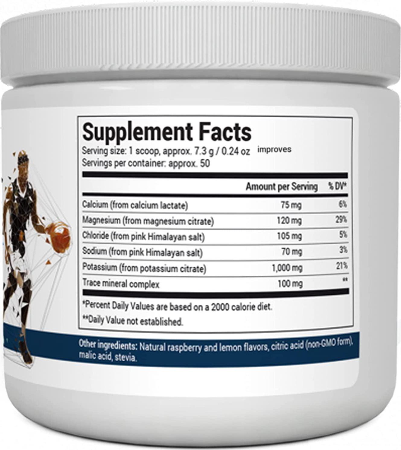 Dr. Berg&#039;s Electrolyte Sports Drink - Potassium Supplement High Energy Workouts Replenish and Rejuvenate Your Cells 50 Servings - Made in The USA NO Maltodextrin or Sugar - Raspberry Lemon Flavor