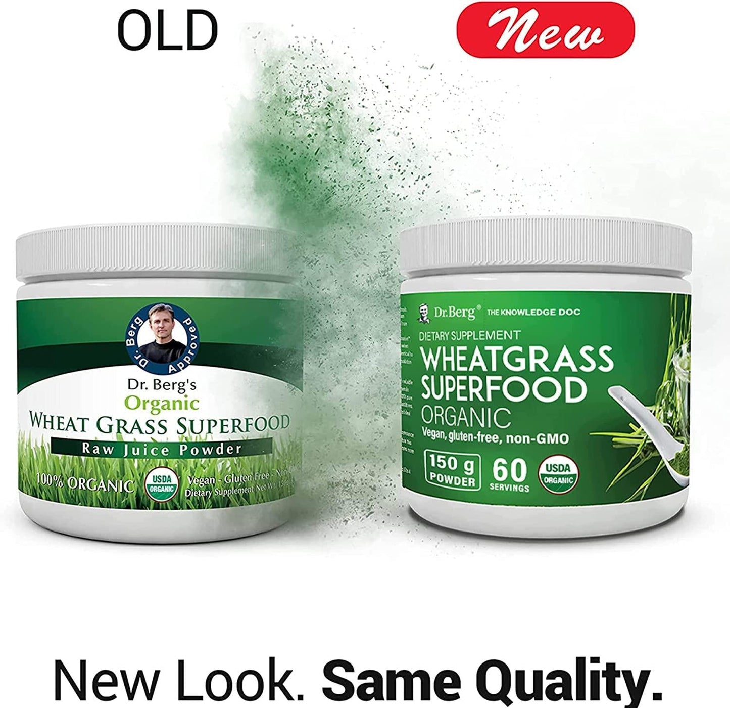 Dr. Berg's Wheat Grass Superfood Powder - Raw Juice Organic Ultra-Concentrated Rich in Vitamins and Nutrients - Chlorophyll and Trace Minerals - 60 Servings - Gluten-Free Non-GMO - 5.3 oz (1 Pack)