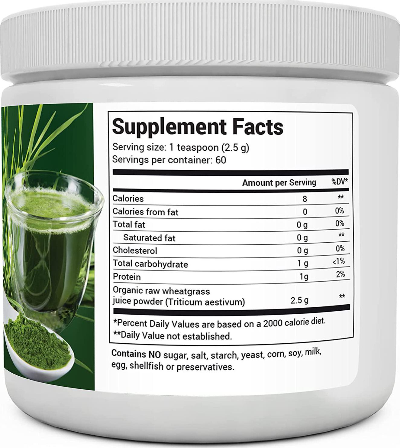 Dr. Berg's Wheat Grass Superfood Powder - Raw Juice Organic Ultra-Concentrated Rich in Vitamins and Nutrients - Chlorophyll and Trace Minerals - 60 Servings - Gluten-Free Non-GMO - 5.3 oz (1 Pack)