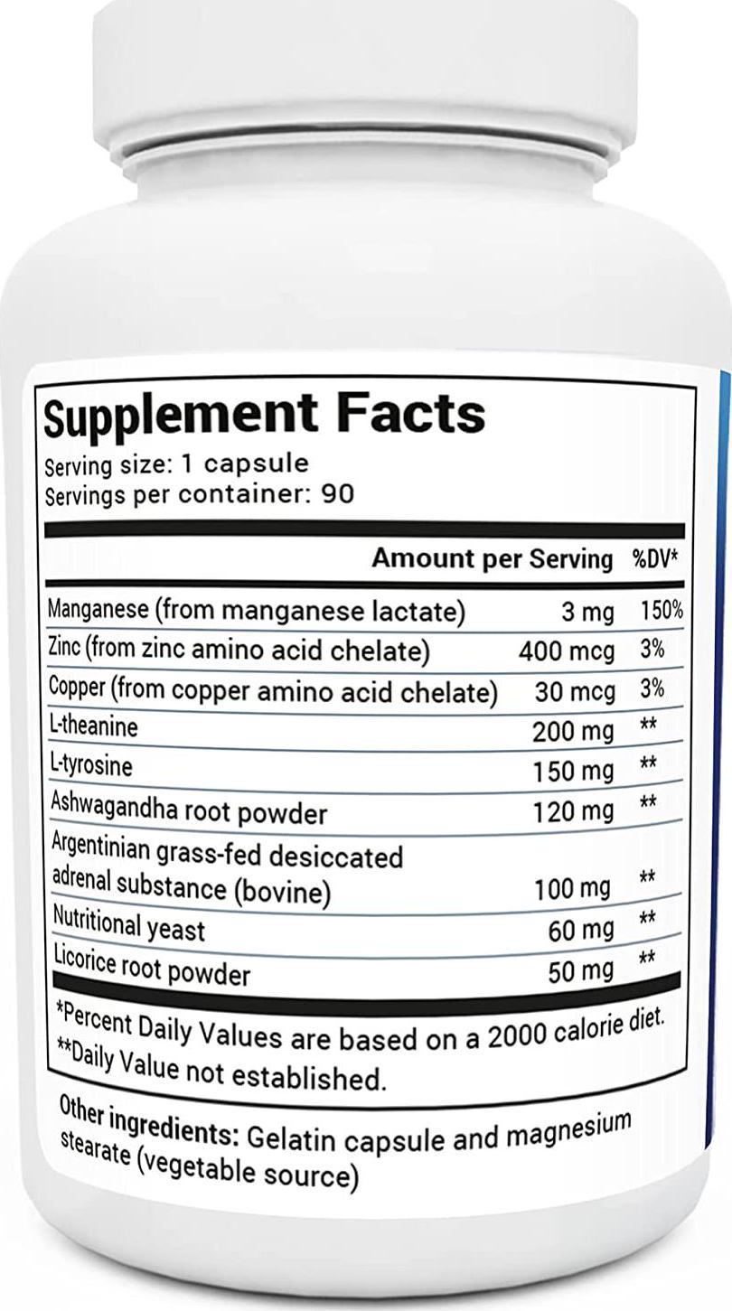 Dr. Berg’s Adrenal Stress Advanced Formula - Reduce Stress and Anxiety Relief Supplement - Mood Support, More Focus, Feel Relaxed - Cortisol Manager w/ Ashwagandha Extract - 90 Capsules