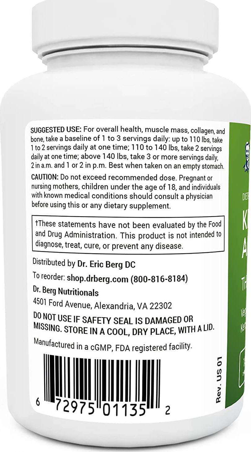 Dr. Berg's Keto Essential Aminos - Contains 8 Essentials Amino Acids -Keto Friendly and Rich in Protein Vegan Tablets - Workout and Muscle Recovery Energy Supplements - Support Healthy Hormones -150 Tabs
