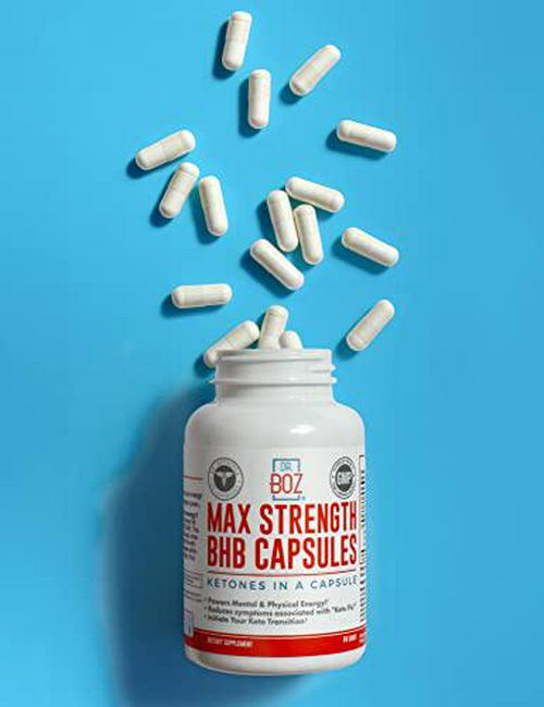 Dr. Boz Max Strength Ketones-in-A-Capsule [Keto BHB Capsule] Keto Supplement -Best BHB Pill for Keto Diet - Weight Loss Supplement [BHB capsules-84 Count]