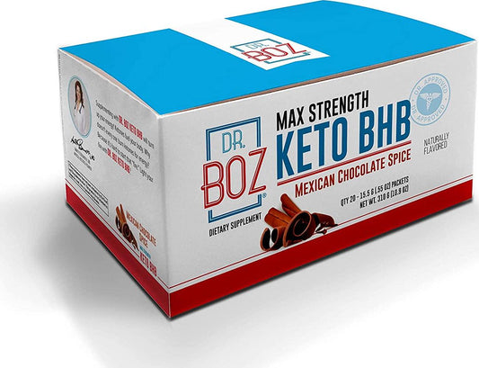 Dr. Boz Max Strength Keto BHB Powder [20 Sachets,16.6g] -Best Keto Supplement for Weight Loss - Keto Supplement | Keto Shake Keto Diet BHB Powder - [Mexican Chocolate Spice]