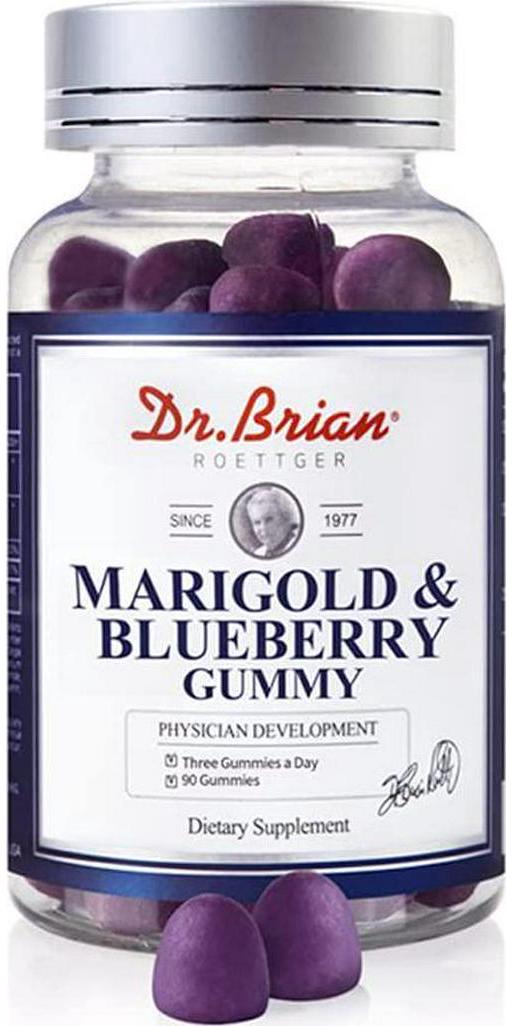 Dr.Brian Eye Vitamins Supplements Lutein Gummies Kids Adults for Eye Vision Health Care Additive-Free Chewable Blueberry Lutein Gummy for Macular Degeneration,Blue Light,Eye Strain,Dry Eye Protection