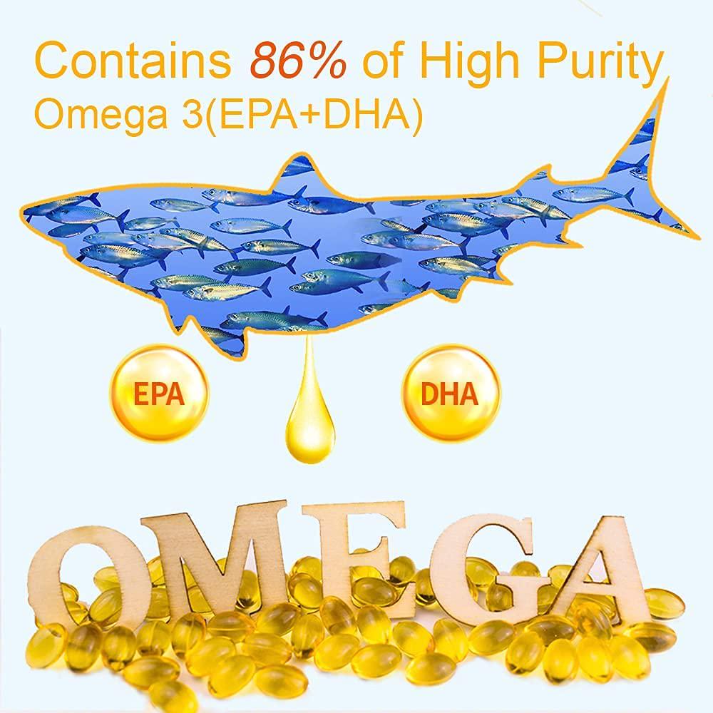 Dr.Brian Fish Oil Supplement 130ct rTG Mini Omega 3 Fish Oil 500mg Capsule for Women Men EPA,DHA,Fatty Acids Vitamin E,D Support Heart Cardiovascular Brain Health Triglyceride Lowering No Fishy Smell