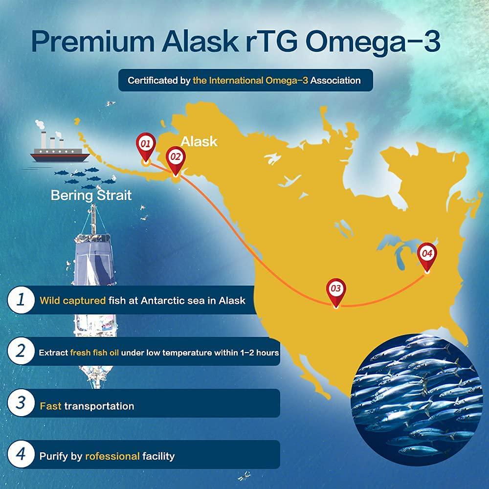 Dr.Brian Fish Oil Supplement 130ct rTG Mini Omega 3 Fish Oil 500mg Capsule for Women Men EPA,DHA,Fatty Acids Vitamin E,D Support Heart Cardiovascular Brain Health Triglyceride Lowering No Fishy Smell