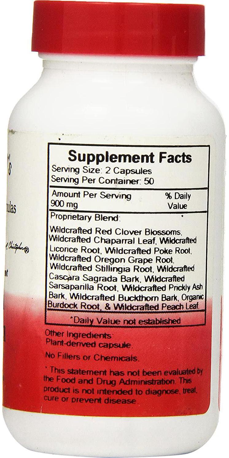 Dr. Christopher's Formula Dr. Christopher Blood Stream Formula 100 Vegetarian Caps, 450 Mg.