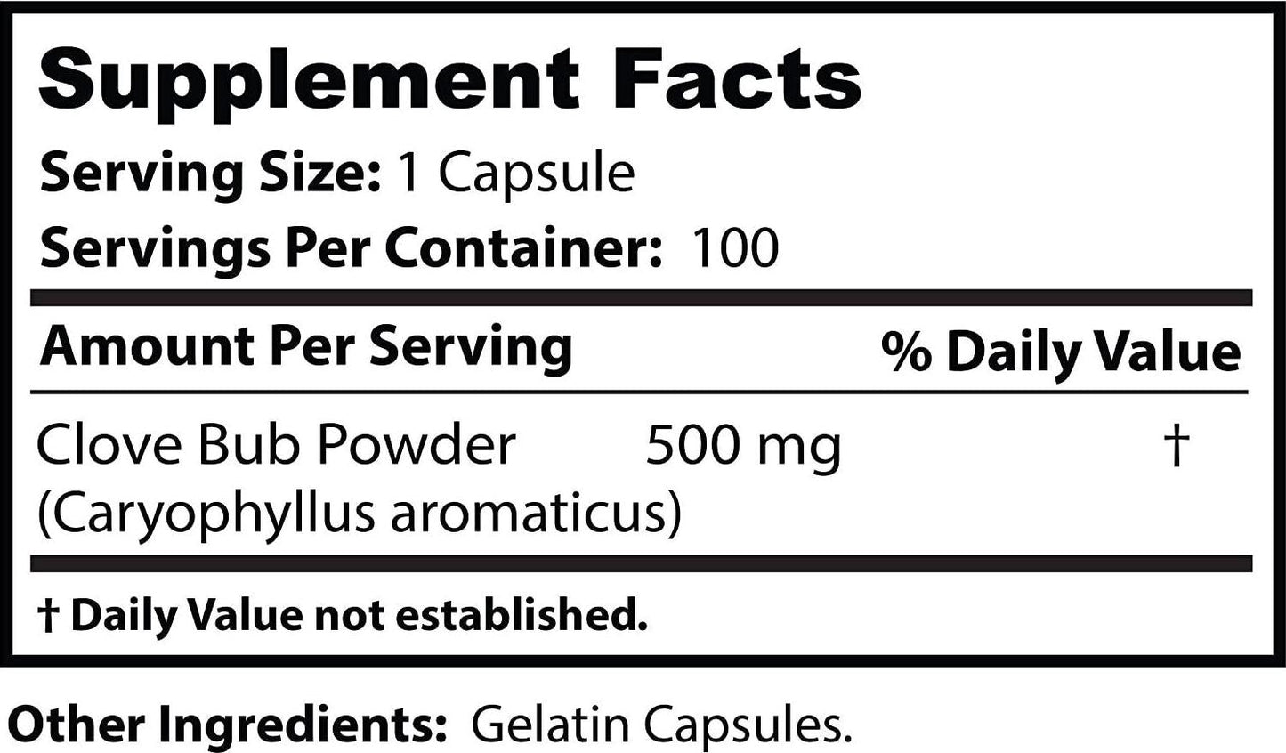 Dr. Clark Cloves Supplement, 100 capsules