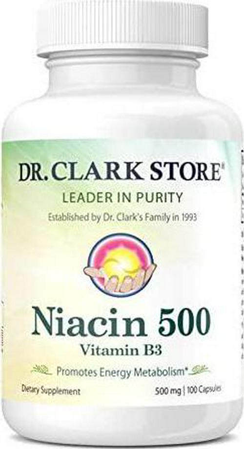 Dr. Clark Niacin 500 (Vitamin B3) Supplement, 500mg, 100 Capsules