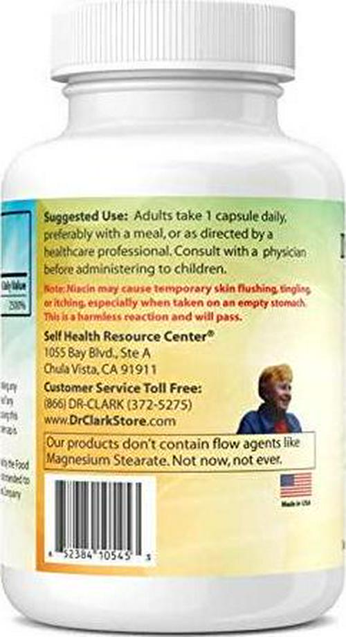 Dr. Clark Niacin 500 (Vitamin B3) Supplement, 500mg, 100 Capsules