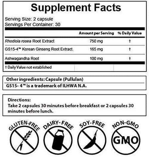 Dr.Colbert's Serene-3 - Adaptagenic Complex Including Patented Ginseng (GS15-4) Plus Ashwagandha and Rhodiola - 30 Day Supply