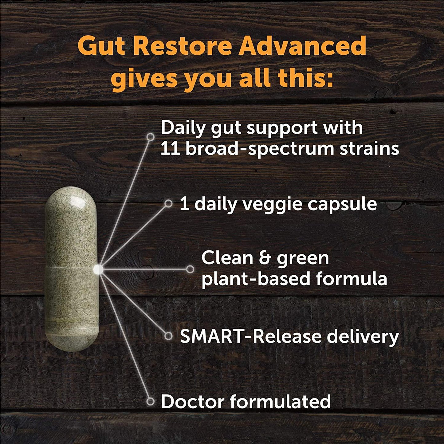 Dr. Drew Sinatra’s LifeBiome Gut Restore Advanced, Maximum Strength Microbiome Probiotic with Fermented Botanicals, 11 Multi Strains, 30 Once-Daily Capsules, Vegetarian, Soy-, Dairy-, and Gluten Free