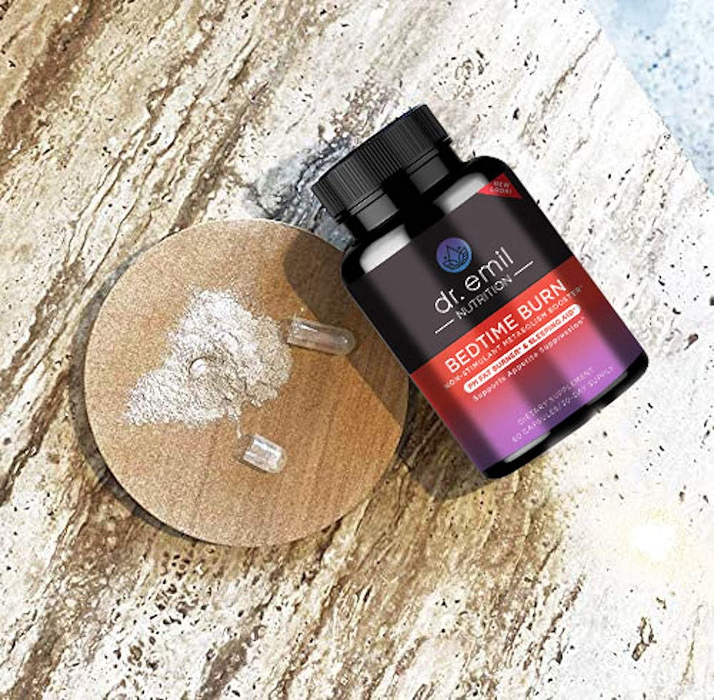 Dr. Emil Nutrition Bedtime Burn PM Fat Burner - Sleep Aid and Nighttime Appetite Suppressant - Stimulant-Free Weight Loss Pills and Metabolism Booster for Women and Men, 30 Day Supply